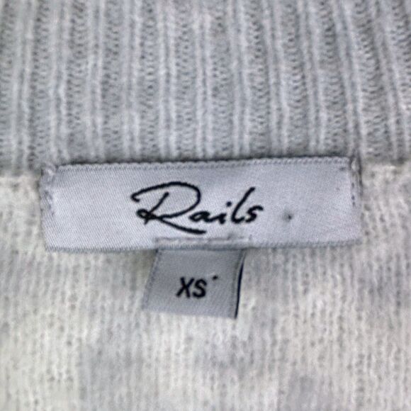 Rails Lana Leopard & Zebra Wool & Cashmere Blend Sweater Grey Pullover Luxury XS - Picture 13 of 16